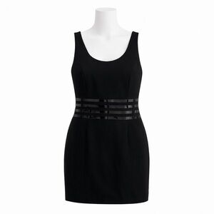 Size 4 Michael Kors Women’s Black Faux Leather Waist Sheath Mini Dress